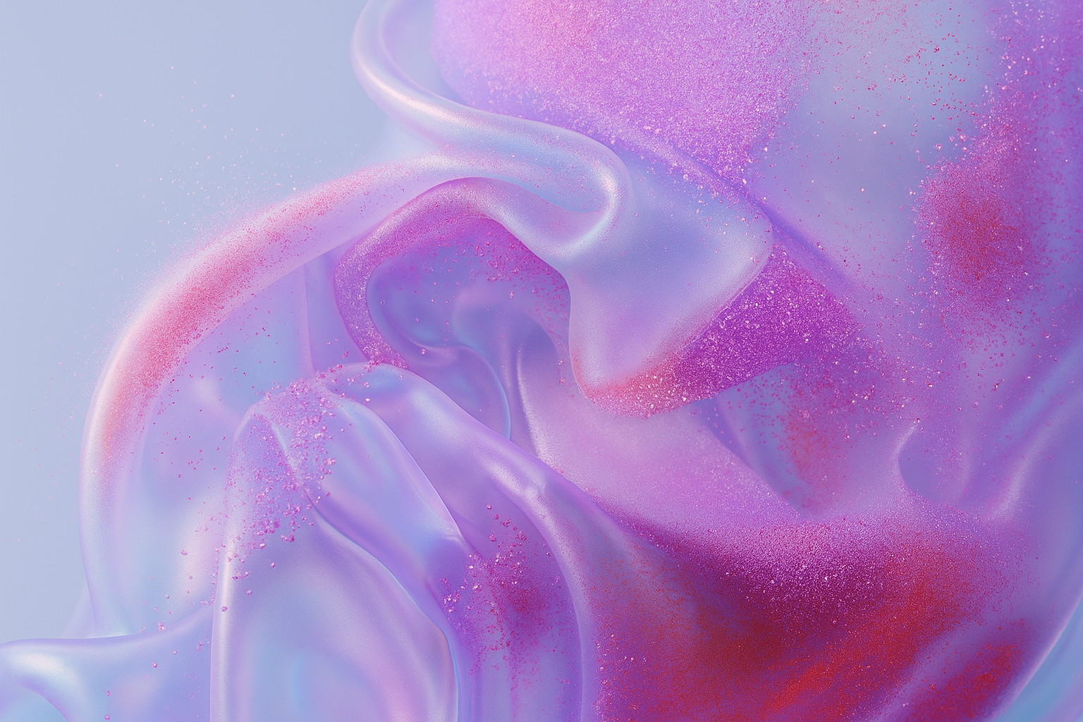 Abstract flowing purple and pink background with sparkles representing the manicure revolution